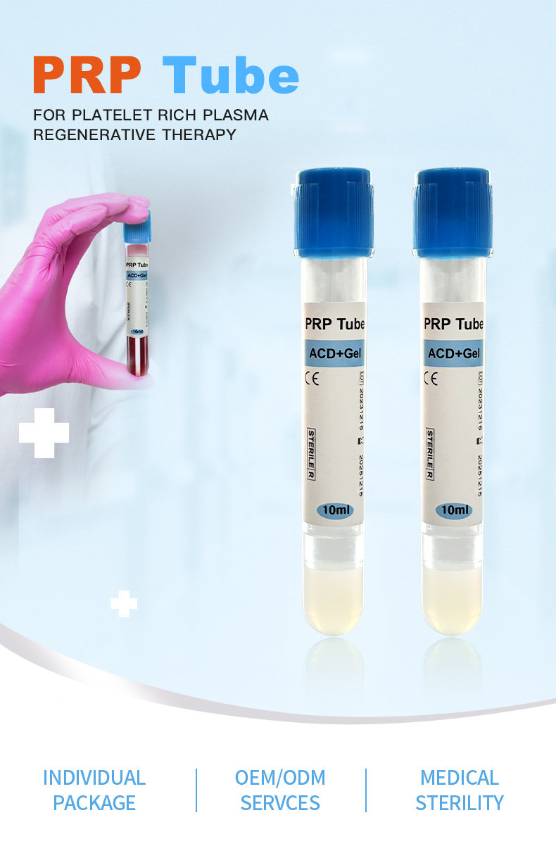 TUBE de gel PRP ACD de 10 ml, emballage individuel