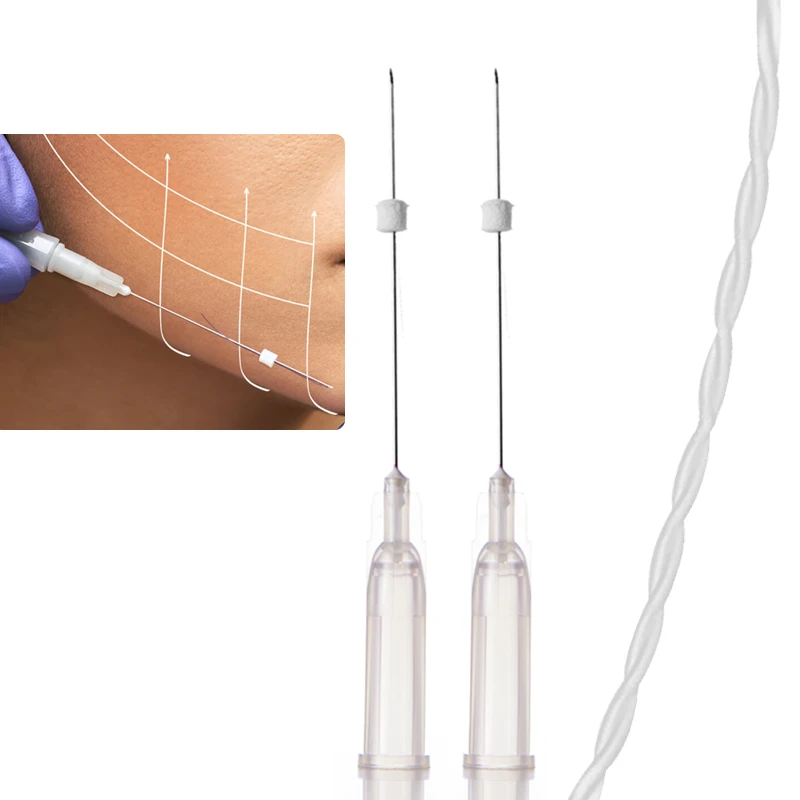 Fil tornade PLLA 26G 27G, forte Stimulation du collag&egrave;ne, raffermissement de la peau, Anti-vieilliss