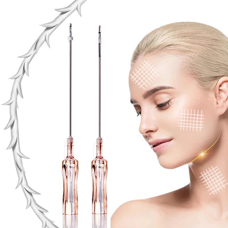 Fil barbel&eacute; bidirectionnel PLLA COG 6D, levage Max SMAS, ligne en V, Contour du visage, fil Premium