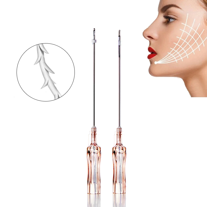 Fil barbel&eacute; bidirectionnel PLLA COG 6D, levage Max SMAS, ligne en V, Contour du visage, fil Premium