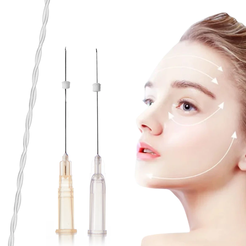 Fil tornade PLLA 26G 27G, forte Stimulation du collag&egrave;ne, raffermissement de la peau, Anti-vieilliss