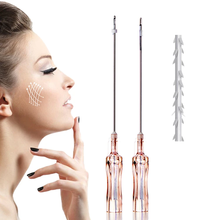 Fil barbel&eacute; bidirectionnel PLLA COG 6D, levage Max SMAS, ligne en V, Contour du visage, fil Premium